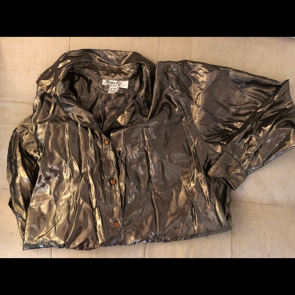 Vintage metallic dress top